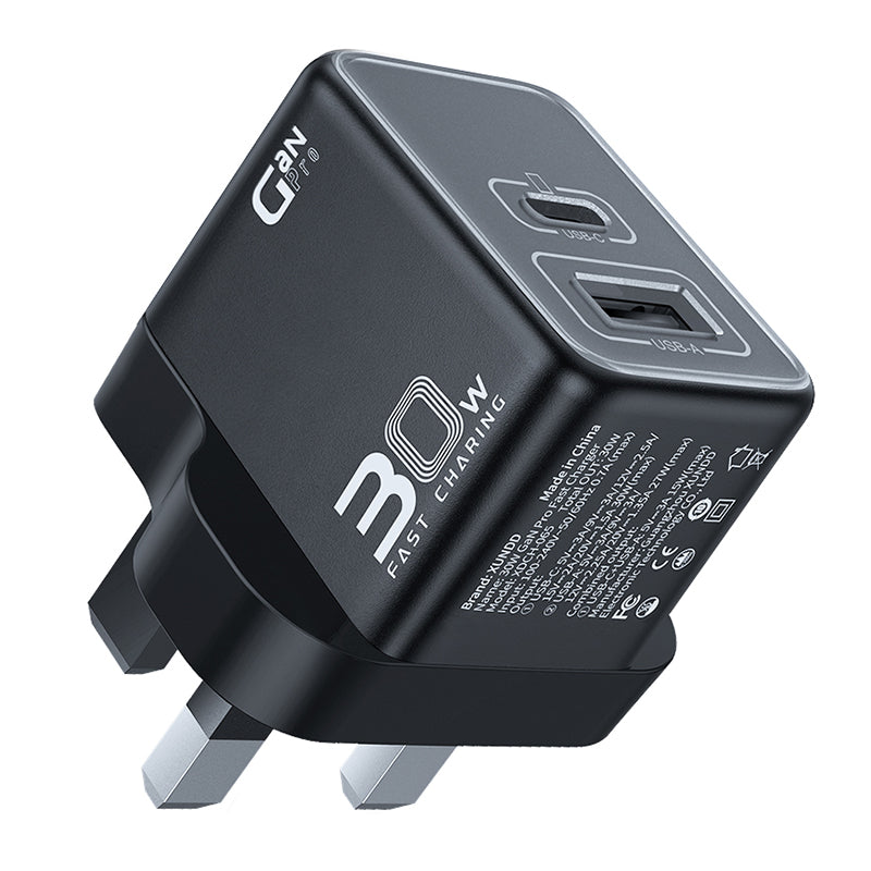 XUNDD XDCH-065 Type-C+USB-A 30W Fast Charging Block Portable GaN Power Adapter XUNDD XDCH-065 Type-C+USB-A 30W Fast Charging Block Portable GaN Power Adapter